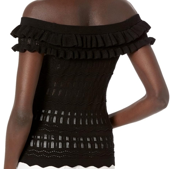 Guess off the shoulder pointelle sweater sz xl - Picture 4 of 5